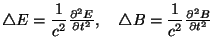 $\displaystyle \laplac{E}=\frac{1}{c^2}\derivxx{E}{t},\quad
\laplac{B}=\frac{1}{c^2}\derivxx{B}{t}
$