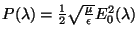 $ P(\lambda)=\frac{1}{2}\sqrt{\frac{\mu}{\epsilon}}E_0^2(\lambda)$