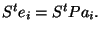 $\displaystyle S^te_i = S^tPa_i.$