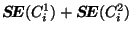 $\displaystyle E(C) = \ERROR(C^1_i)+\ERROR(C^2_i) + \sum_{j=0,j\neq i} ^{k} \ERROR(C_j).
$